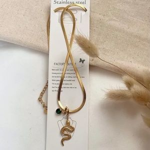 Stainless steel snake necklace minimalist valentines days gift